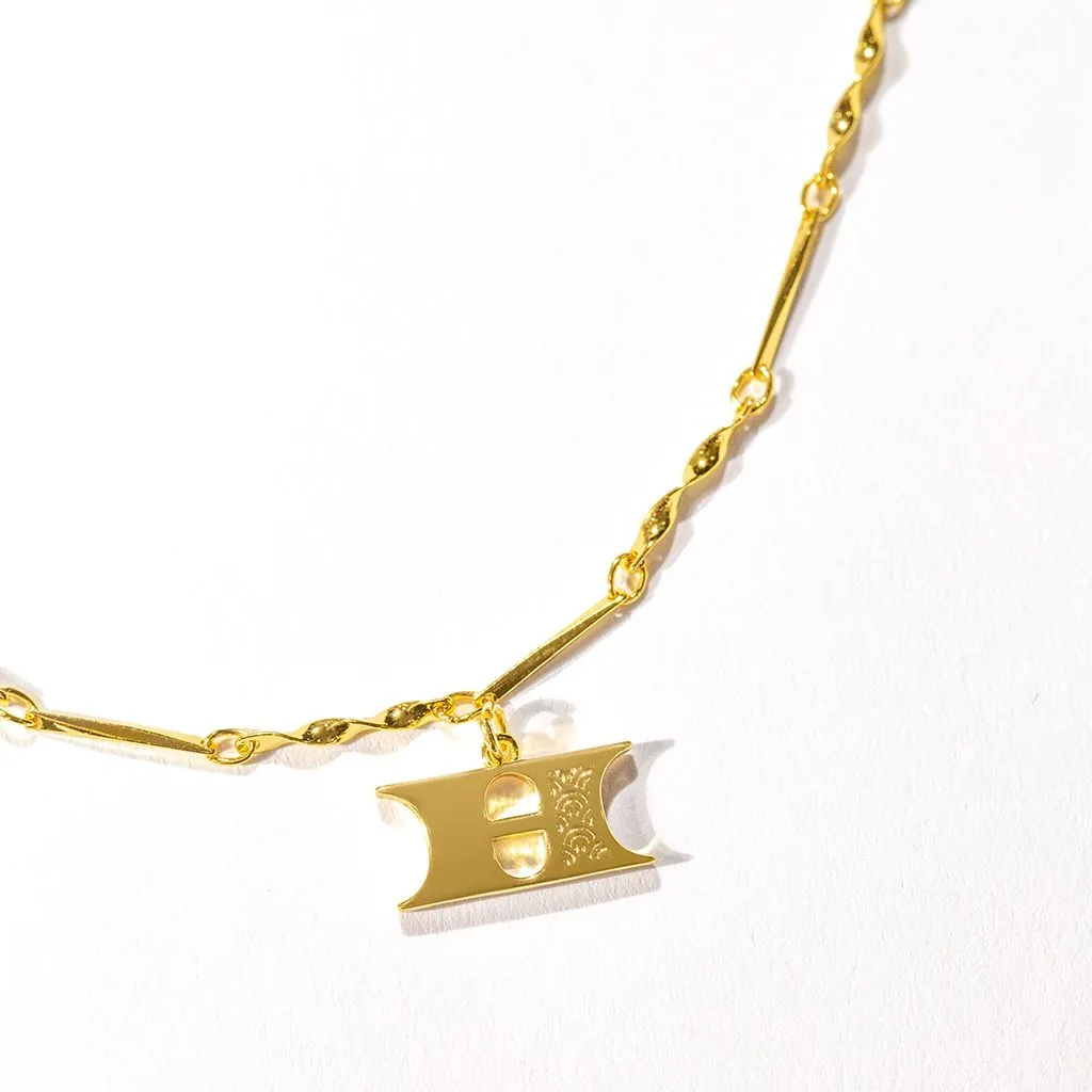 Letter Necklace (H) - Gold