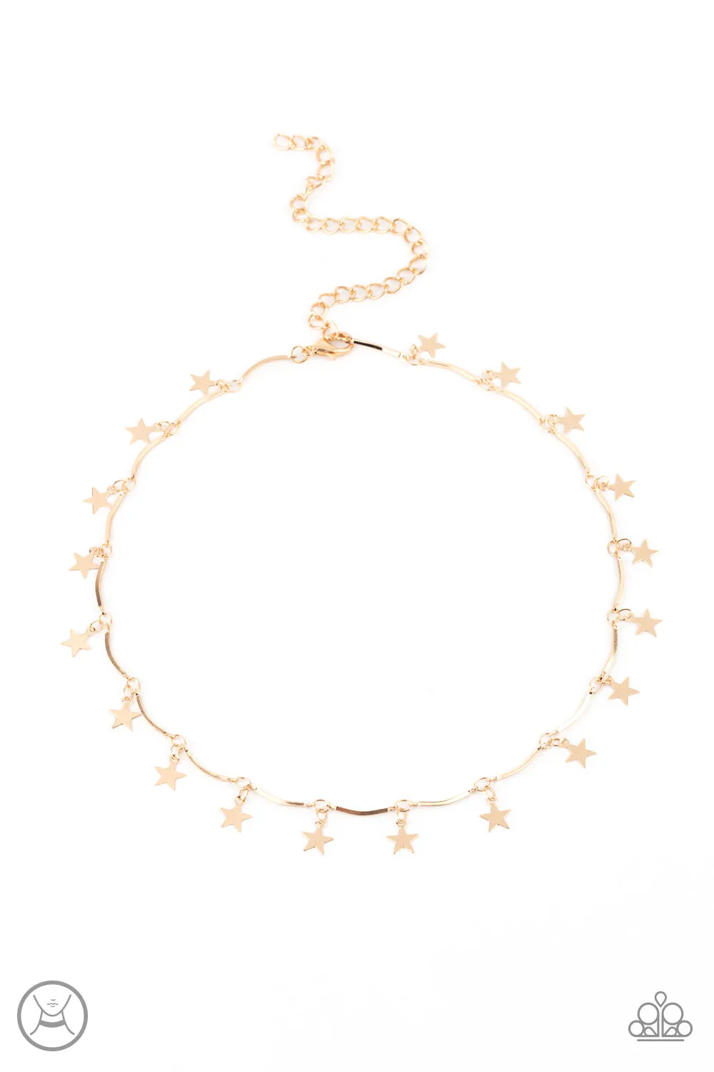 Little Miss Americana - Gold Star Dainty Necklace Paparazzi Accessories