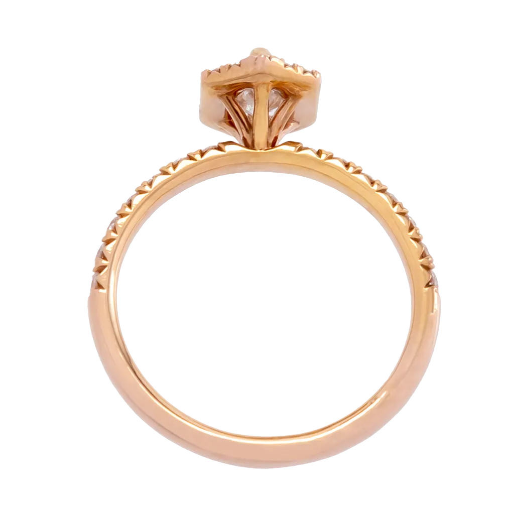 Marquise Diamond Ring with Geometric Halo