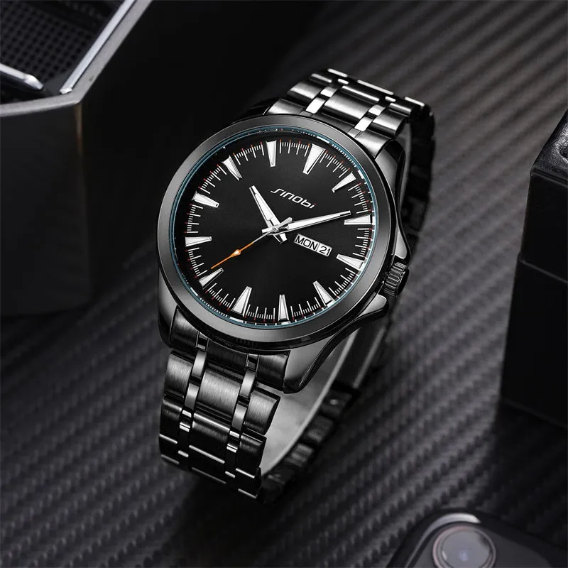 Men Watch Day & Date Display - Black