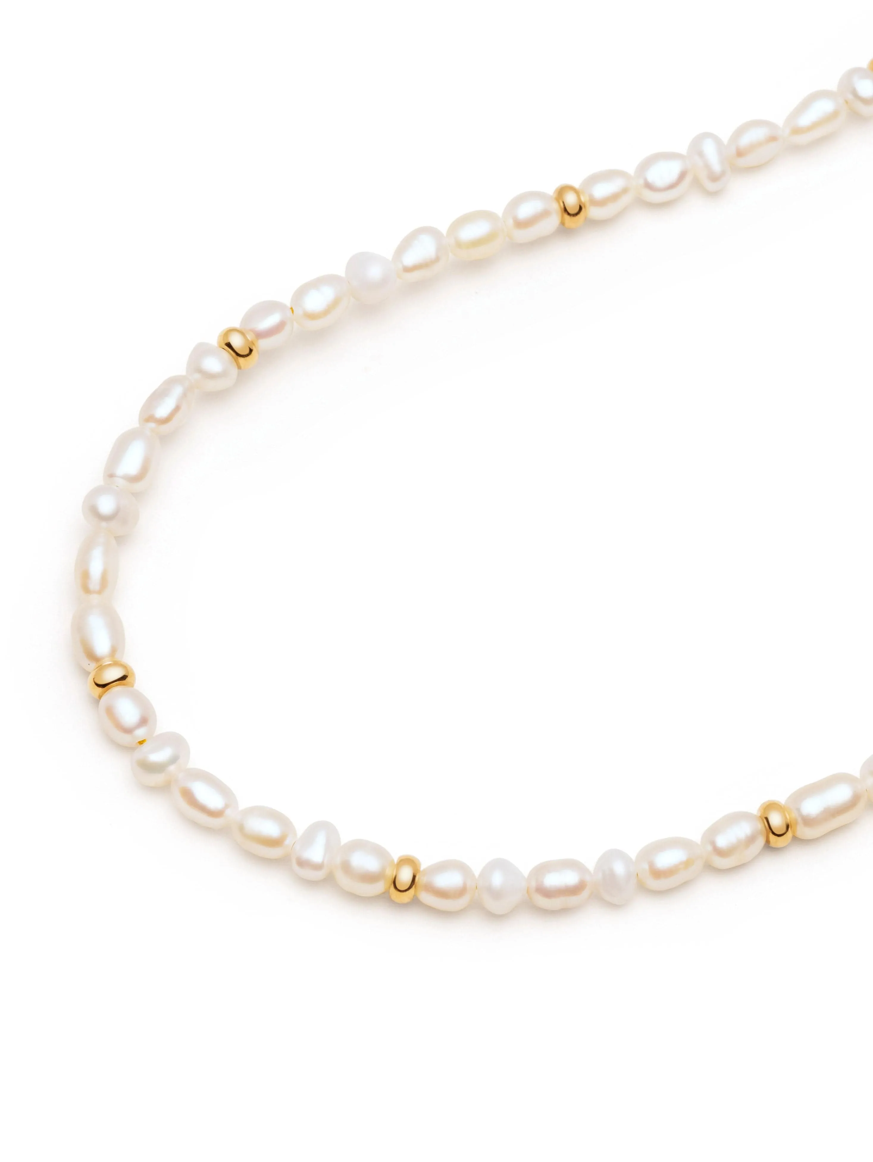 Men's Mini Pearl Choker with Gold Plating