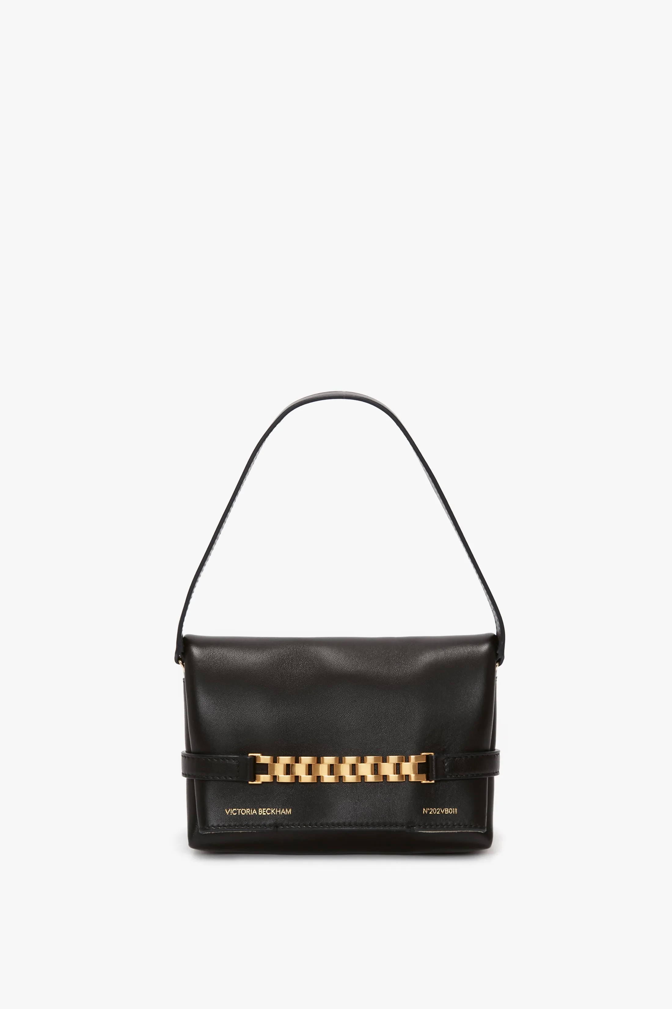 Mini Chain Pouch In Black Leather