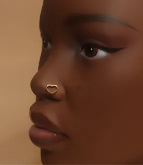 Mini Gold Heart Nose Stud Piercing Jewelry