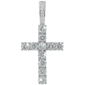 Moissanite Tennis Cross Pendant in 925 Silver