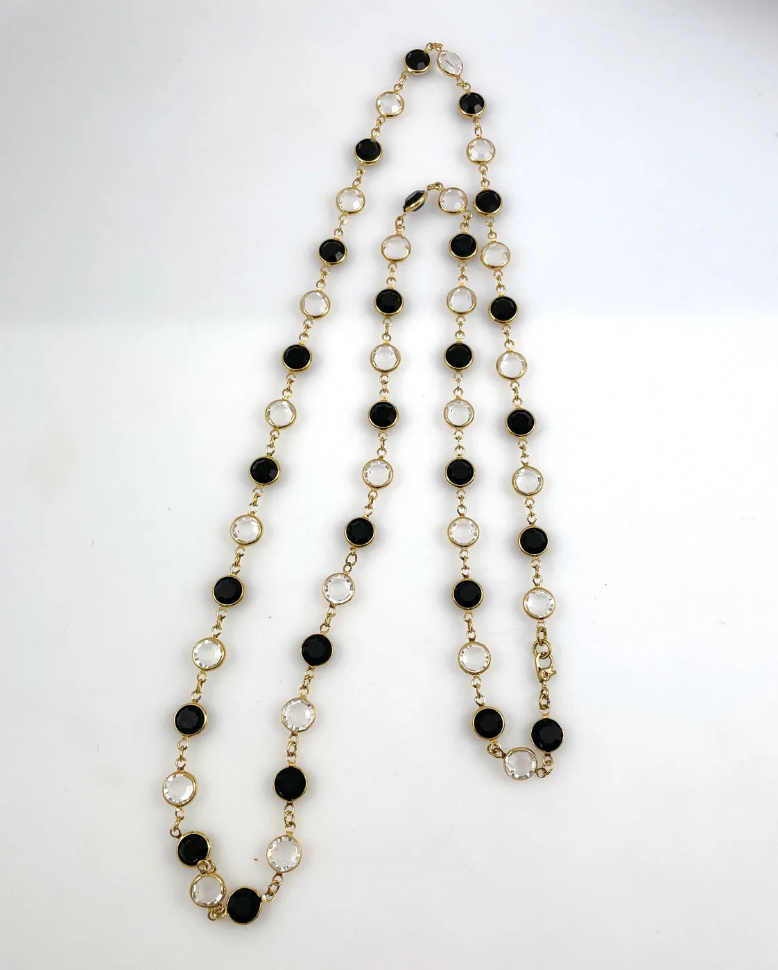 Monet Crystal & Black Beaded Necklace