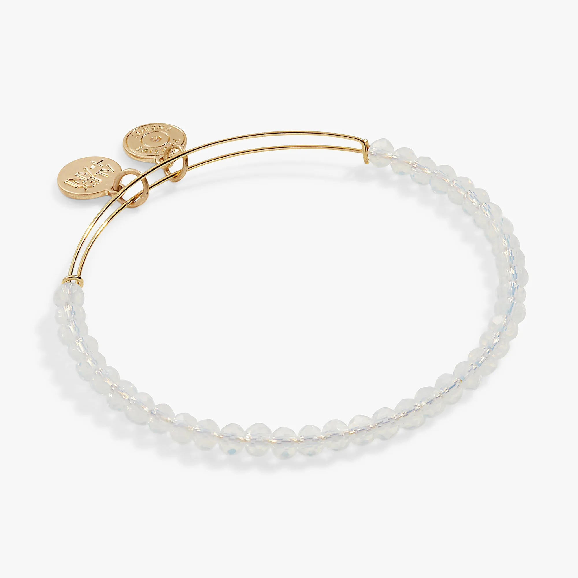 Moonstone Beaded Charm Bangle