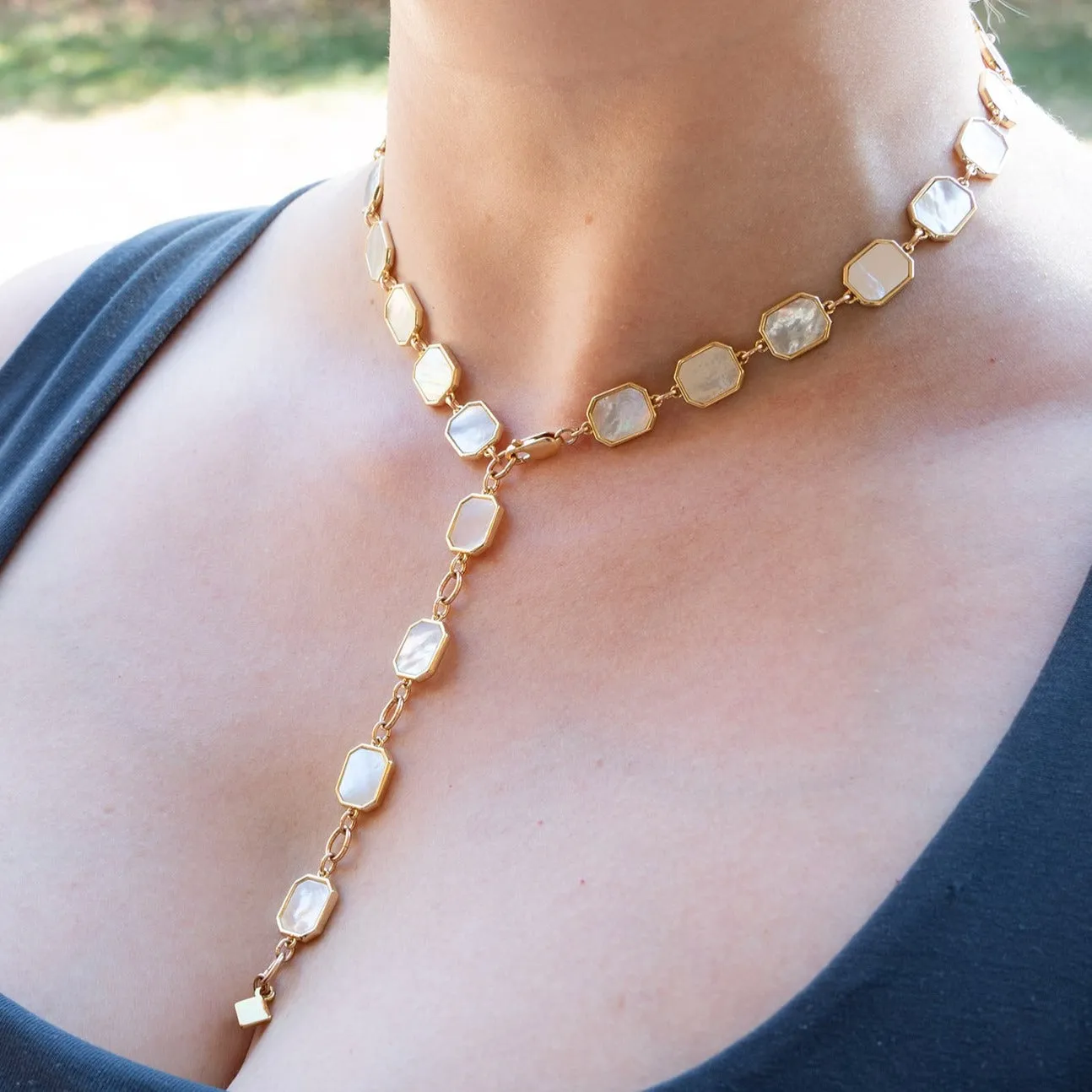 Mother of Pearl Statement Collar Necklace