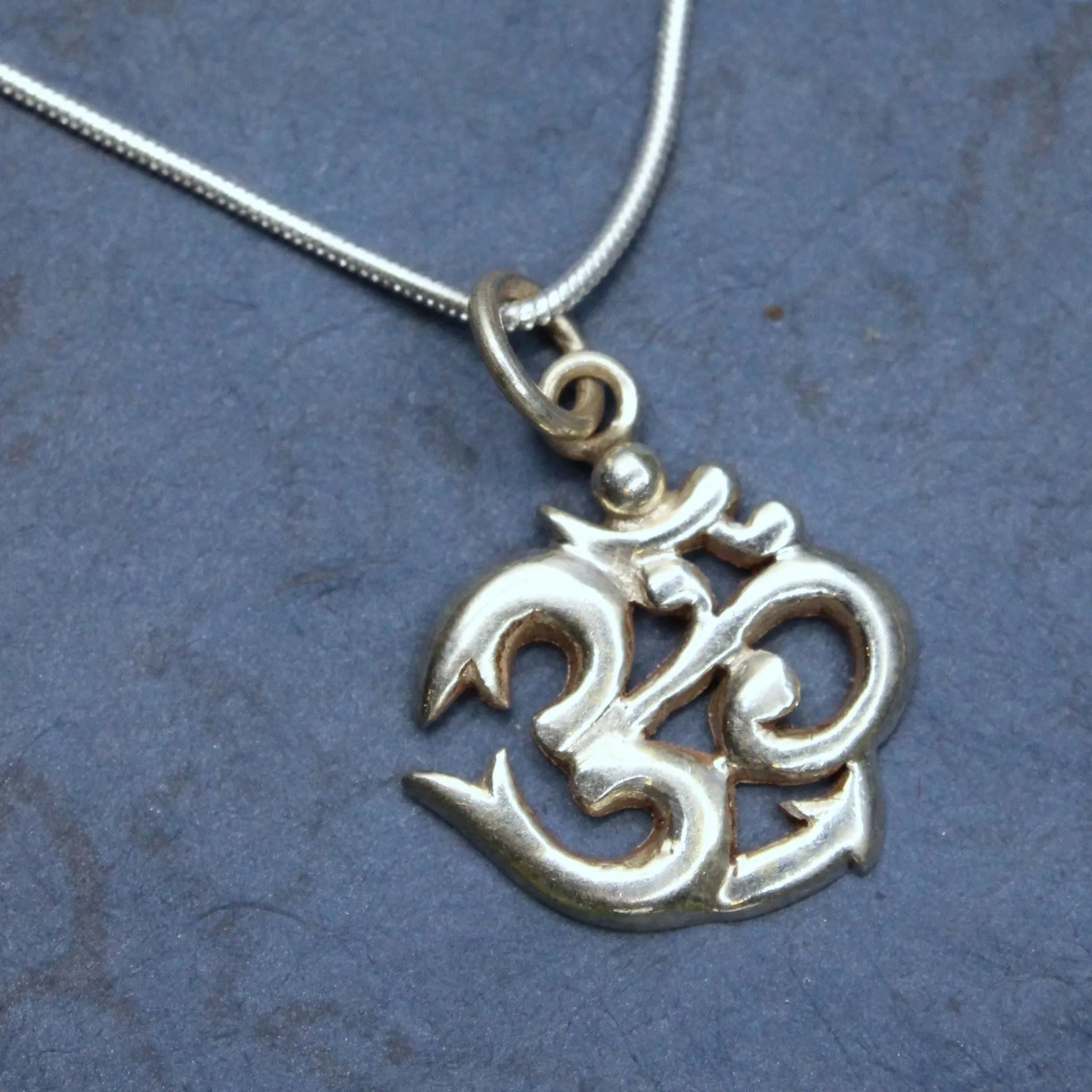 Om Silver Necklace