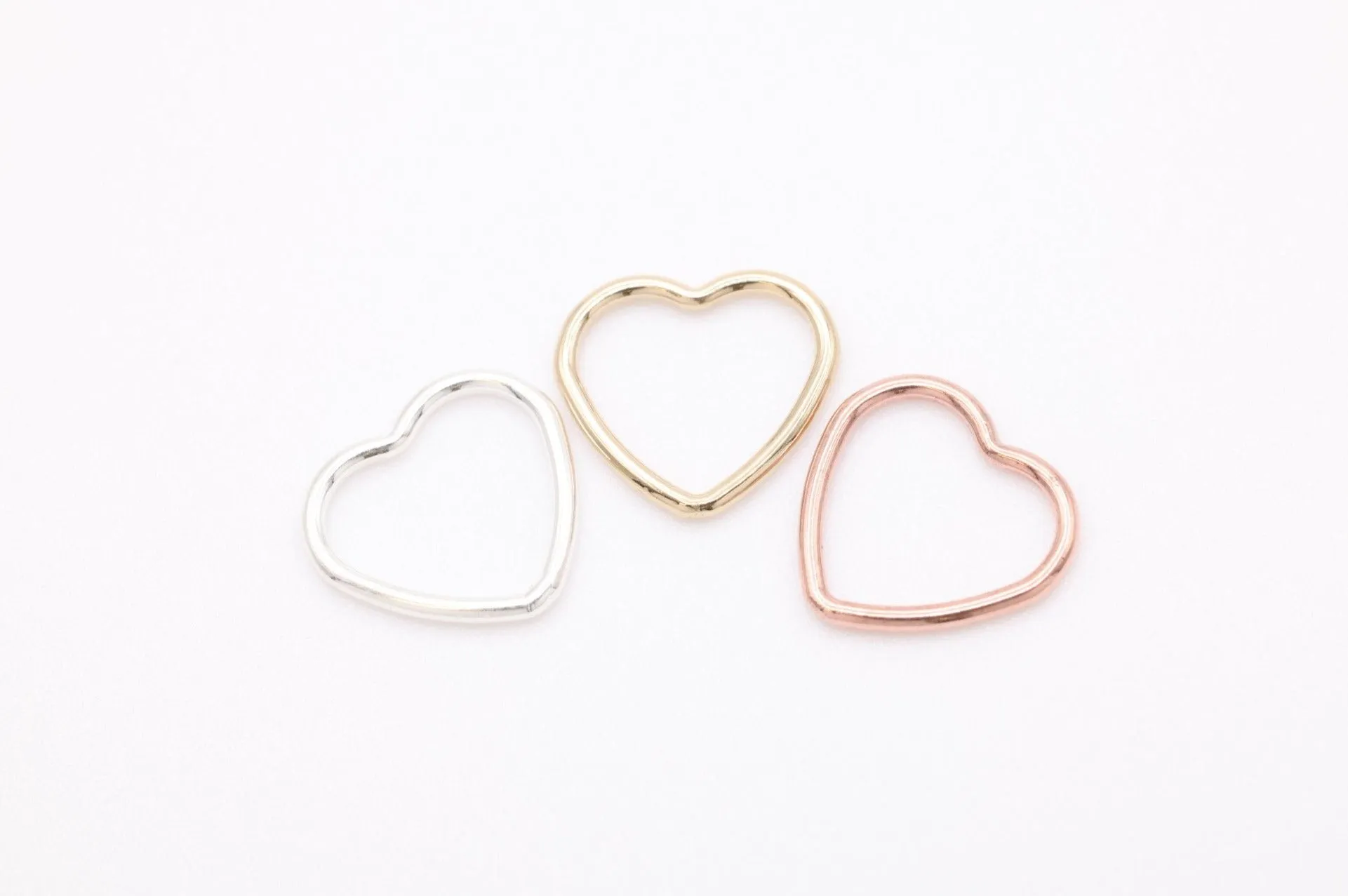 Open Heart Wire Connector Charm, 14K Gold-Filled or Sterling Silver, 20 Gauge Wire