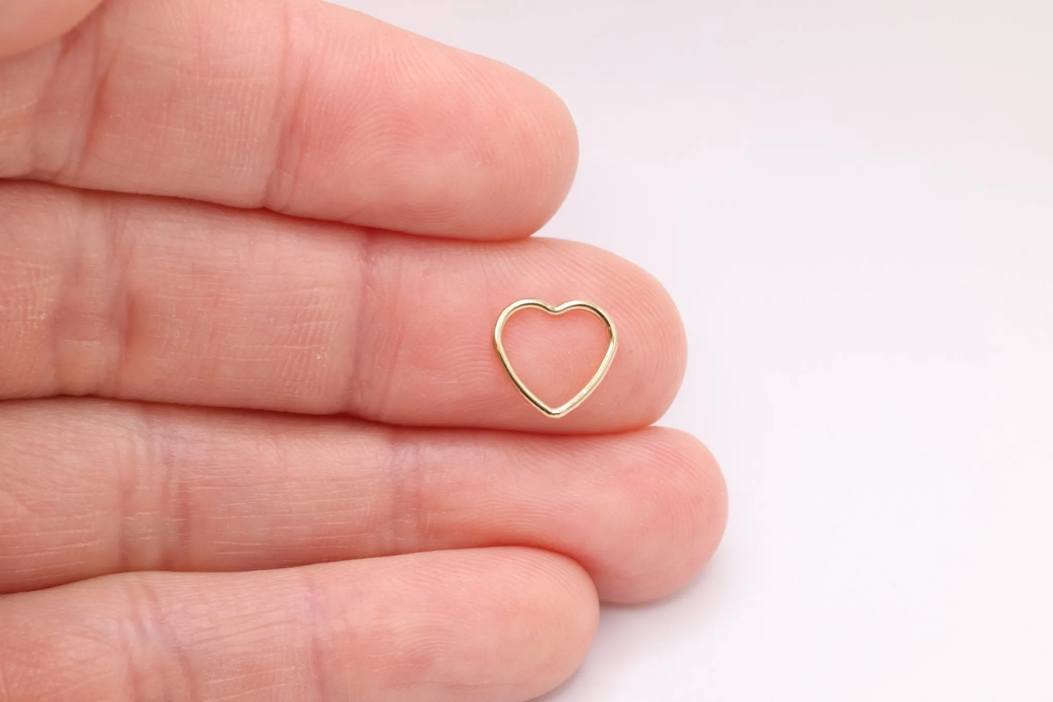 Open Heart Wire Connector Charm, 14K Gold-Filled or Sterling Silver, 20 Gauge Wire