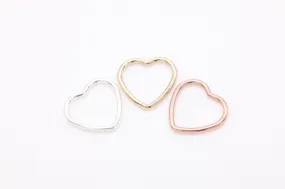 Open Heart Wire Connector Charm, 14K Gold-Filled or Sterling Silver, 20 Gauge Wire