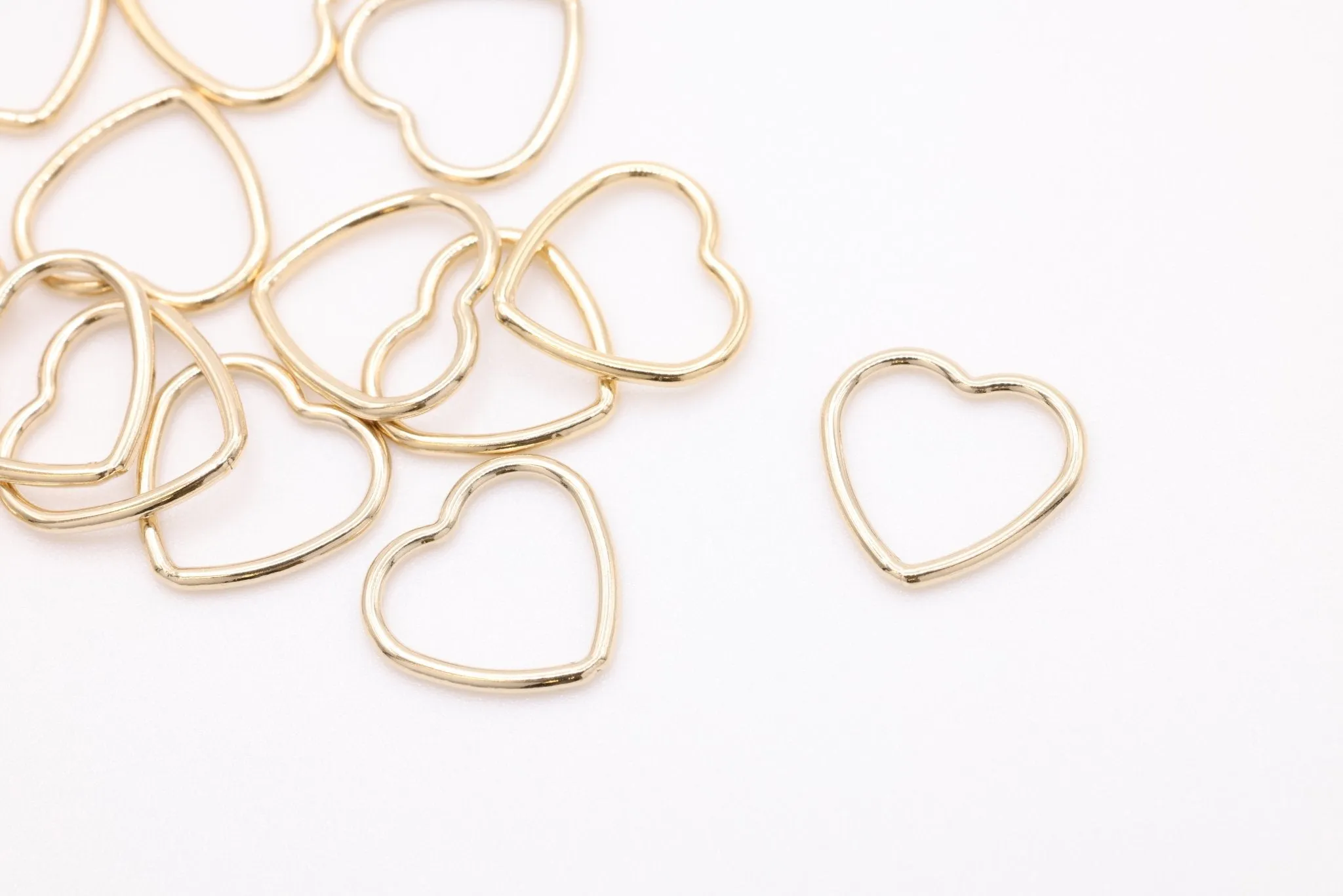 Open Heart Wire Connector Charm, 14K Gold-Filled or Sterling Silver, 20 Gauge Wire