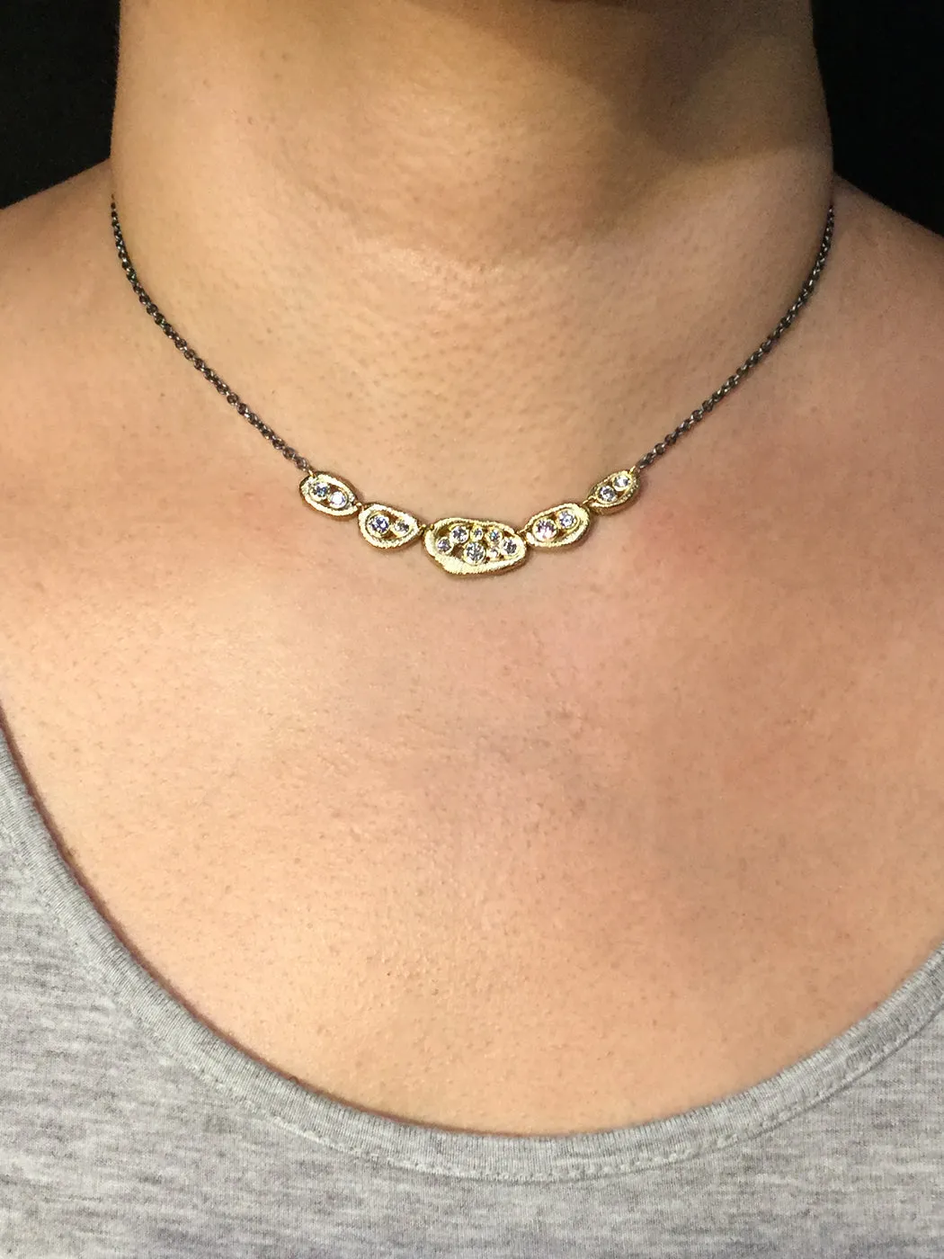 Open Pebbles Diamond Link Necklace