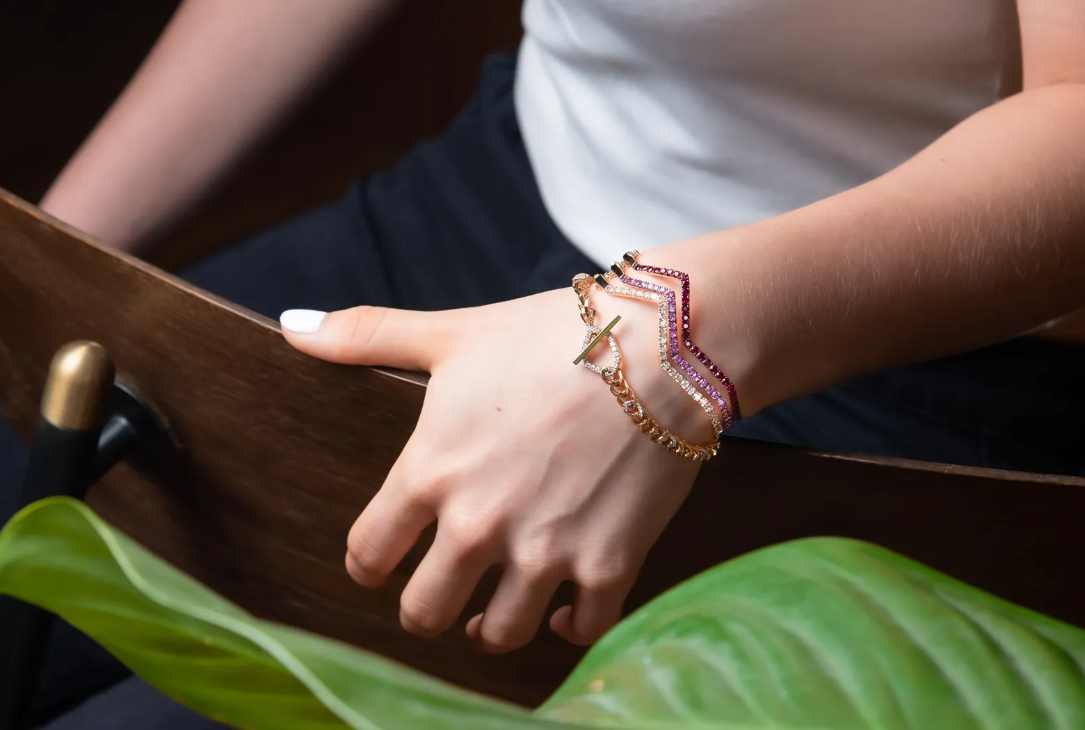 Origami Ziggy Yellow Sapphire Pave Bangle