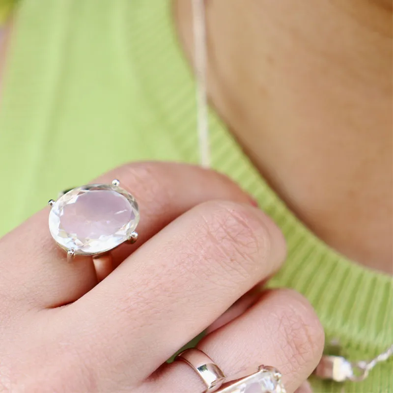 Orisa Clear Quartz Oval Ring