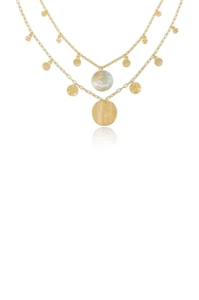 Pacific Princess Layered Shell Disc Necklace Set