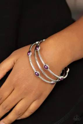 Paparazzi Bracelet ~ Bangle Belle - Purple Pearl Bangle Bracelet