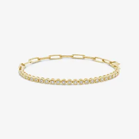 Paper Clip Diamond Bezel Bracelet