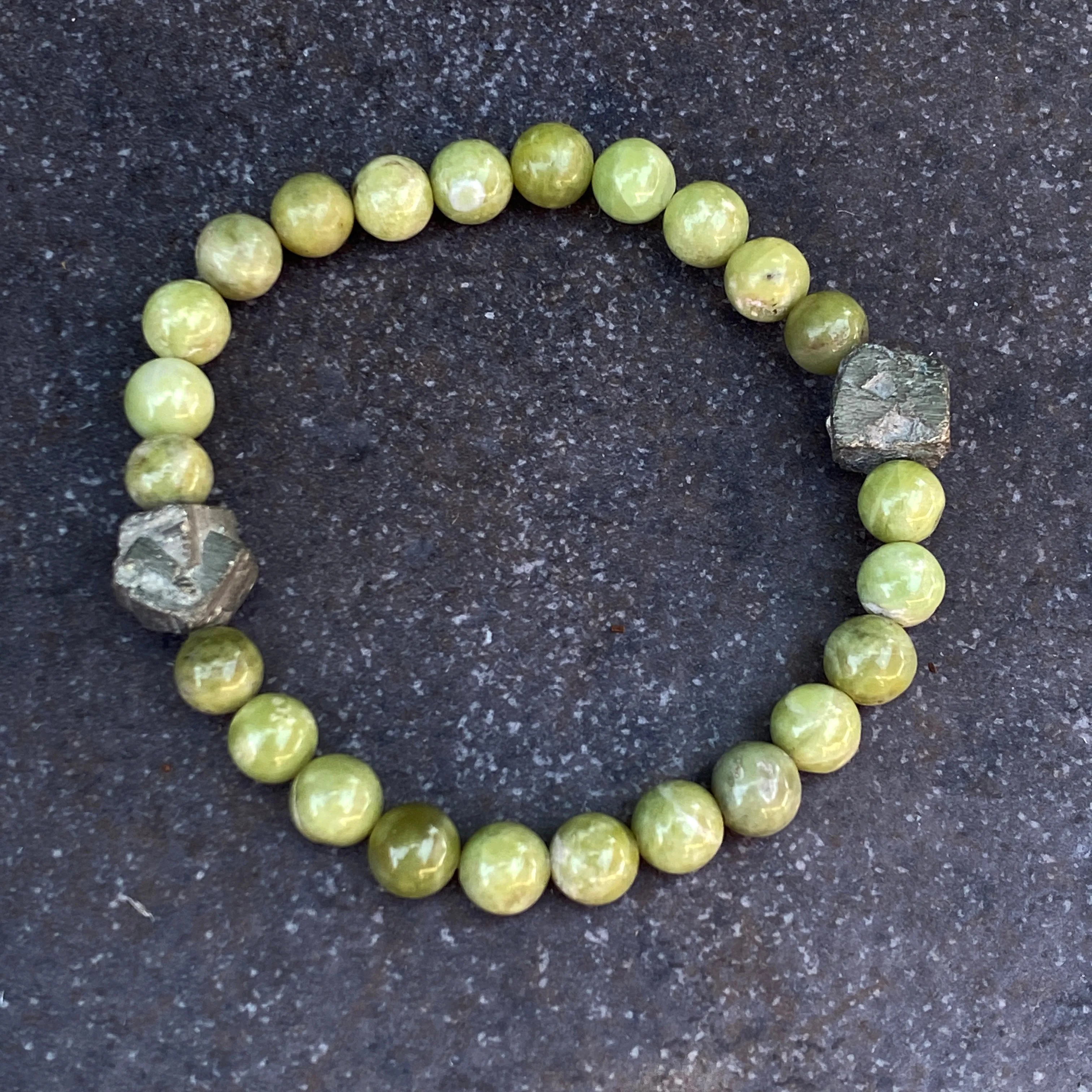 Peridot and Pyrite Bracelet