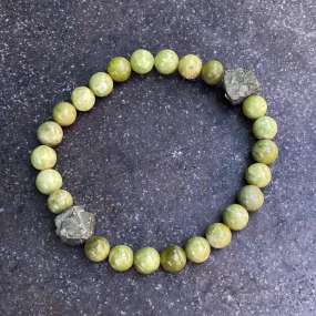 Peridot and Pyrite Bracelet