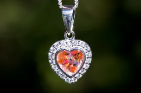 Petite Bedazzled Opal Heart Pendant