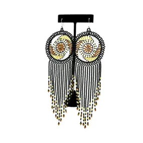 Pindo Fringe Beaded Earrings 02