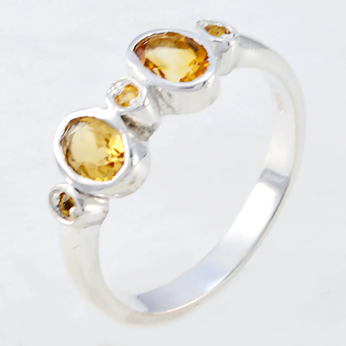 Riyo Captivating Gems Citrine Solid Silver Ring Vikings Jewelry