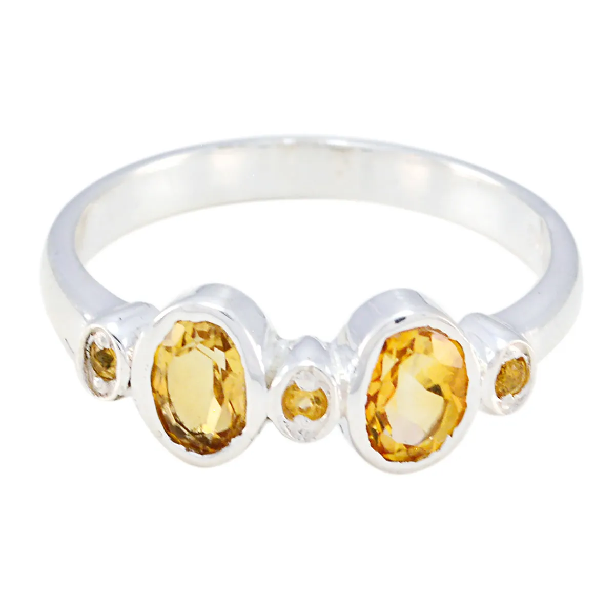 Riyo Captivating Gems Citrine Solid Silver Ring Vikings Jewelry