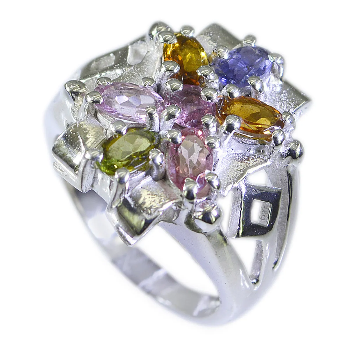 Riyo Dainty Gems Tourmaline Silver Ring Native American Jewelry