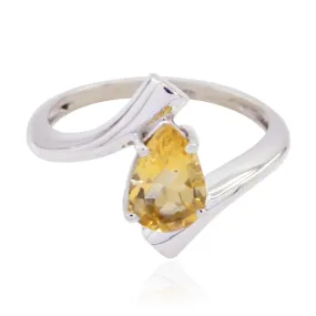 Riyo Excellent Gemstones Citrine Sterling Silver Ring Wedding