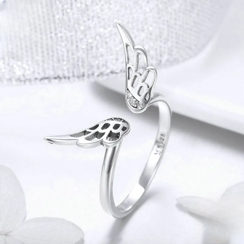 S925 Sterling Silver Faerie Feather Plain Ring