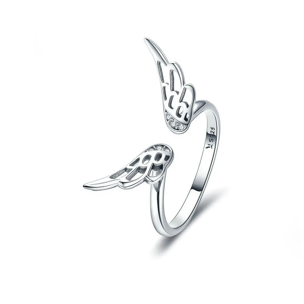 S925 Sterling Silver Faerie Feather Plain Ring