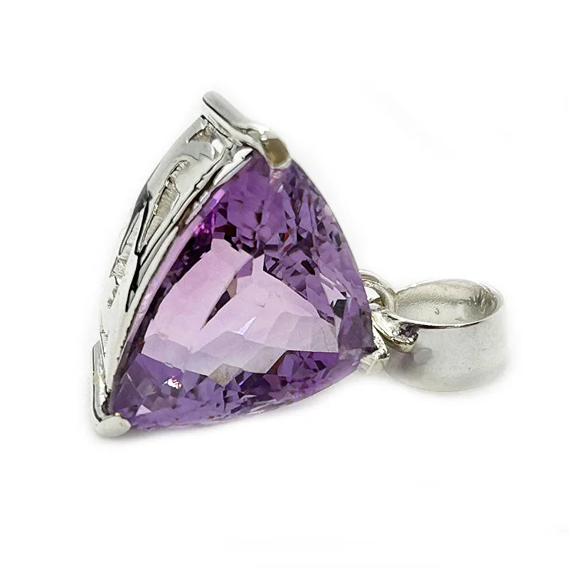 Si Amethyst Triangle Boho Pendant