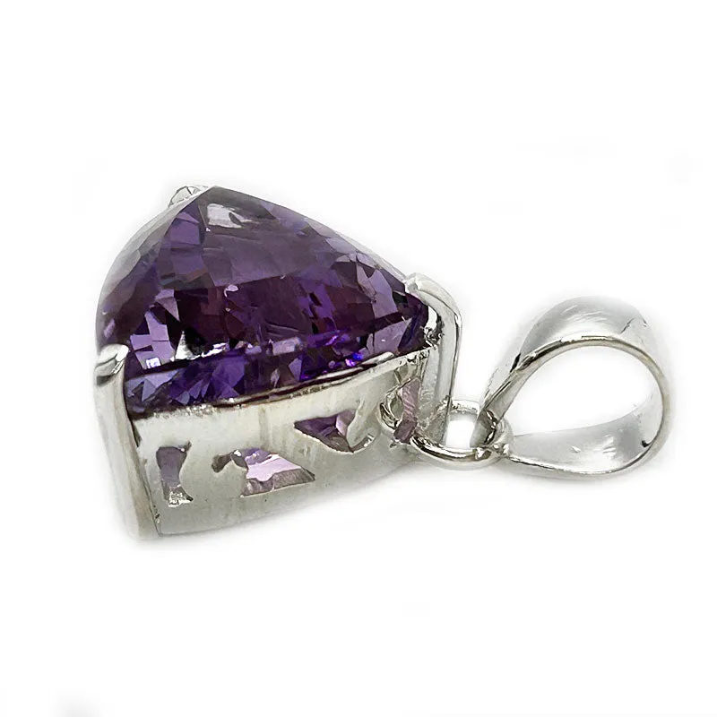 Si Amethyst Triangle Boho Pendant