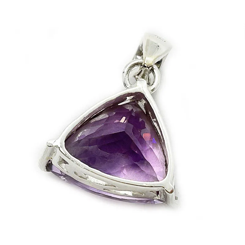 Si Amethyst Triangle Boho Pendant