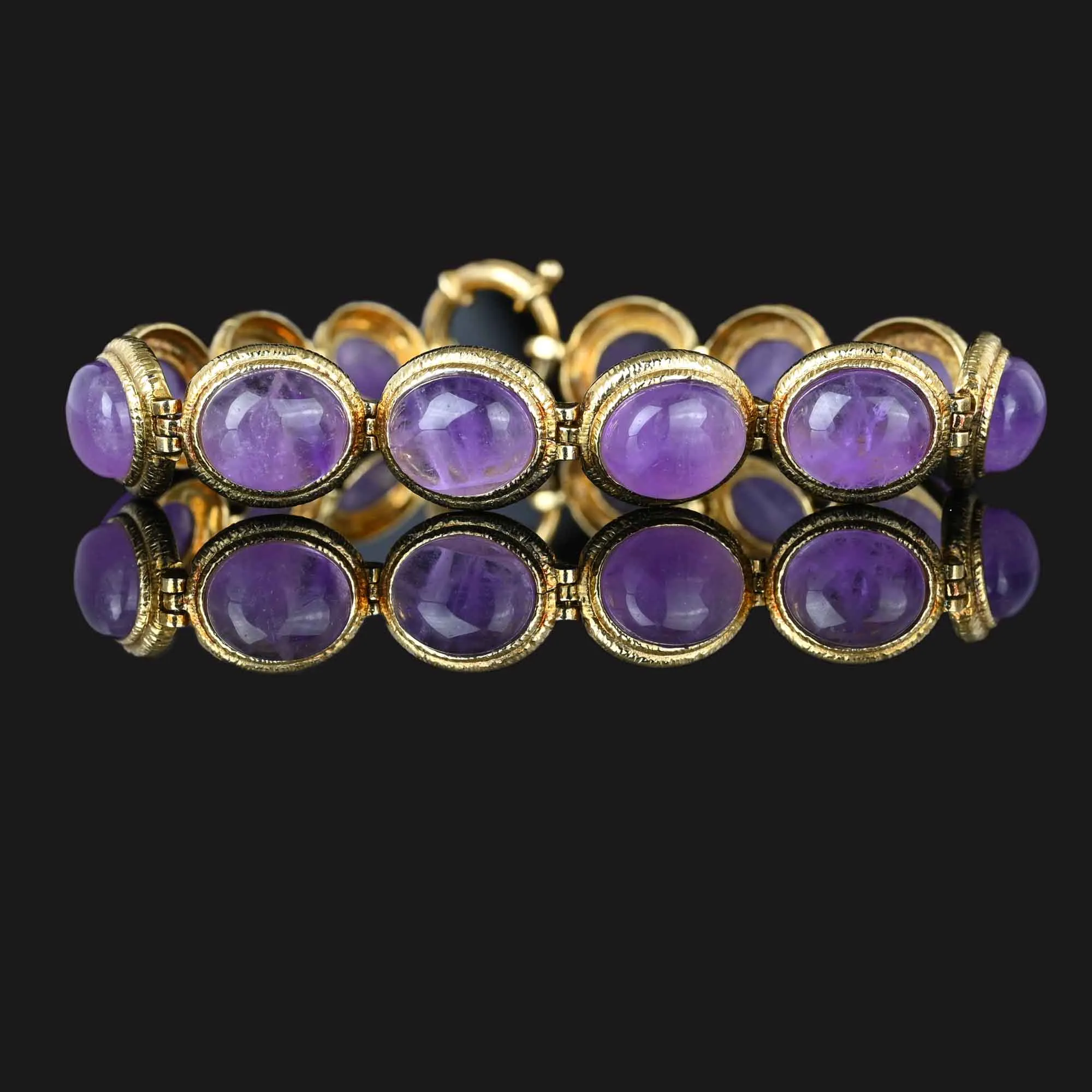 Silver Gold Vermeil 47 Carat Natural Amethyst Bracelet