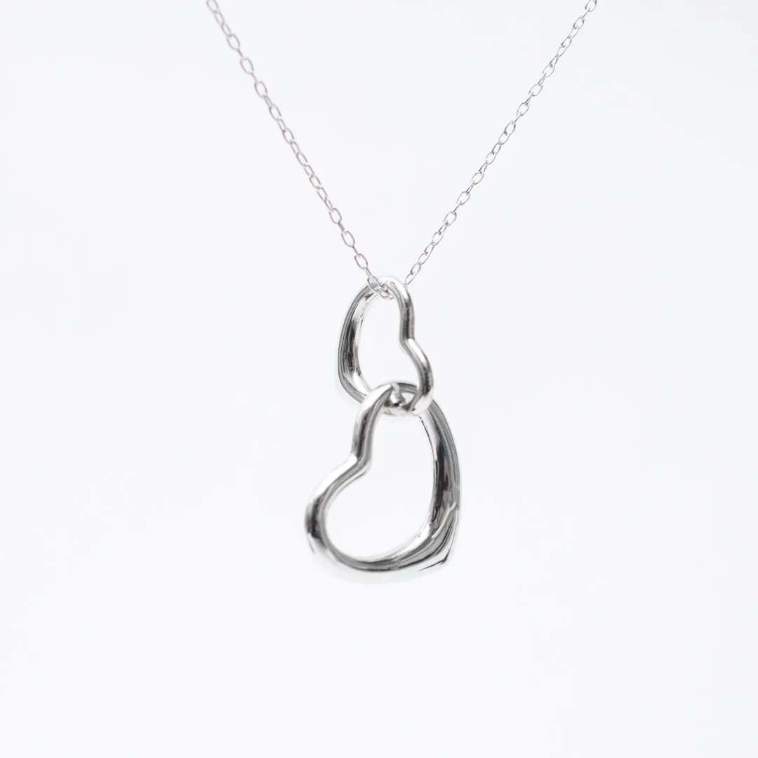 Silver Interlocking Heart Necklace