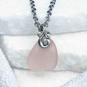 Simply Beautiful Blush Pink Sea Glass Pendant | #5175