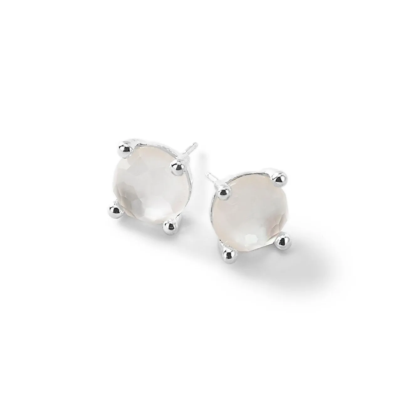 Single Stone Stud Earrings in Sterling Silver