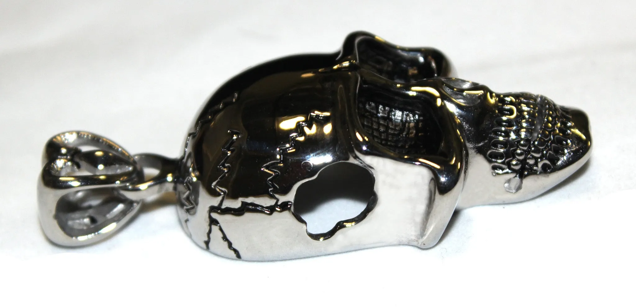 Stainless Steel Large Skull Pendant with Bail - UDINC0467