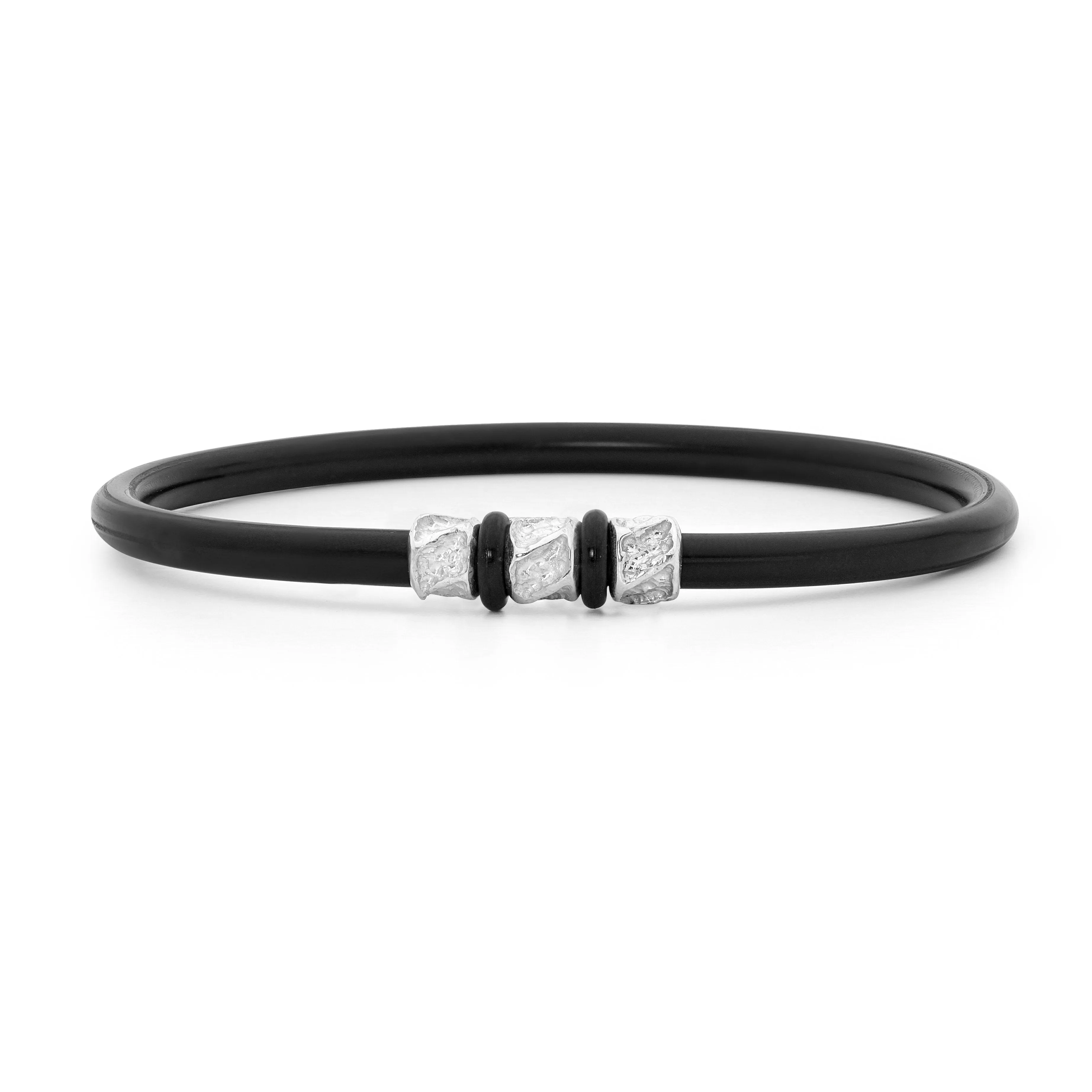 Sterling Silver Neoprene Bangle