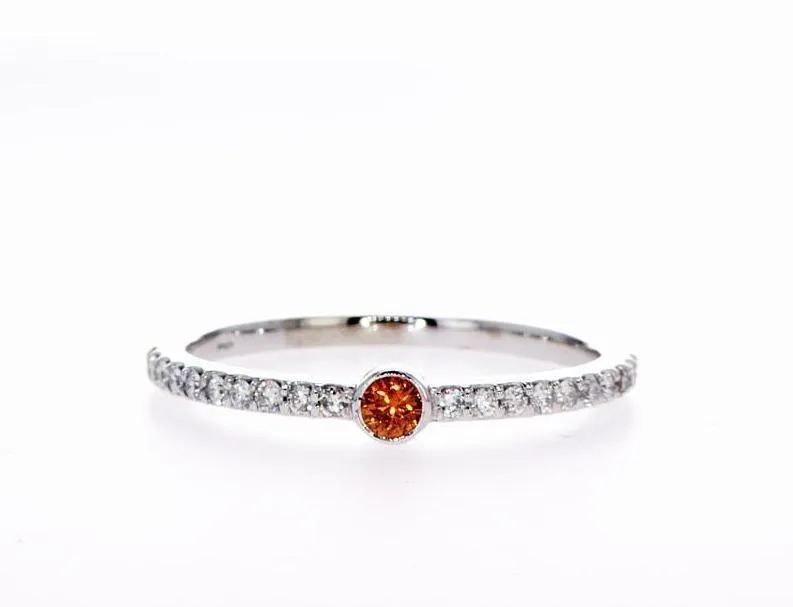 Tangy Orange Sapphire  Ring (0.21Ctw)