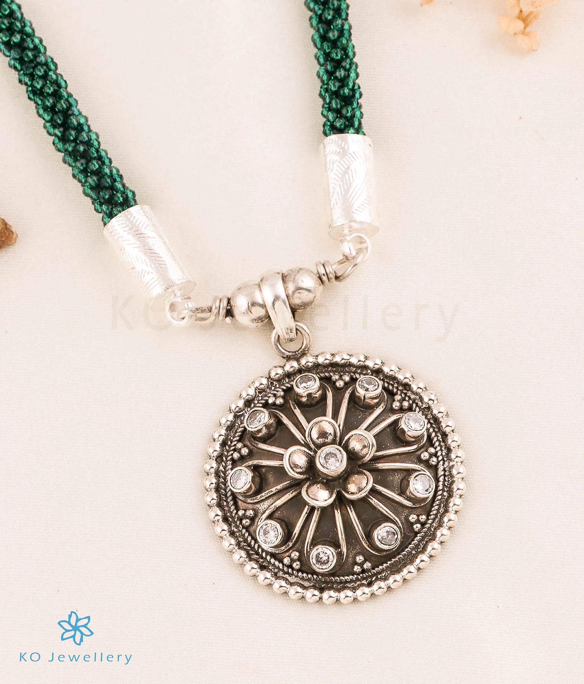 The Basant Silver Antique Necklace