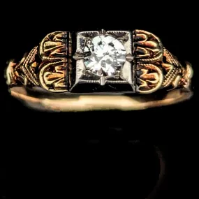 The Franklin - Antique Old European Cut Diamond 14k Gold Engagement Ring