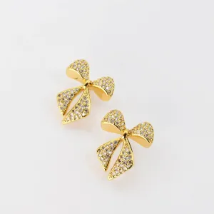 Treasure Jewels - Twinkle Bow Gold Earrings - PREORDER