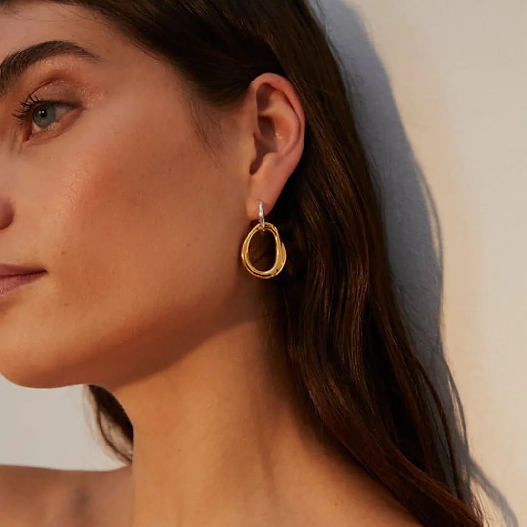 Two-Color Meridien Hoop Earrings