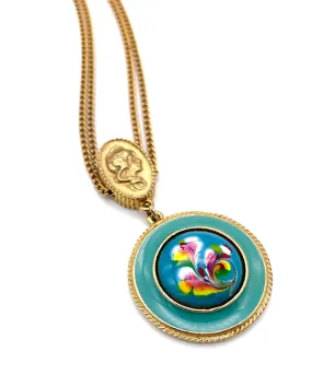 【USA輸入】ヴィンテージ FLORENZA エナメル マーブル ネックレス/Vintage FLORENZA ENAMEL MARBLE Necklace