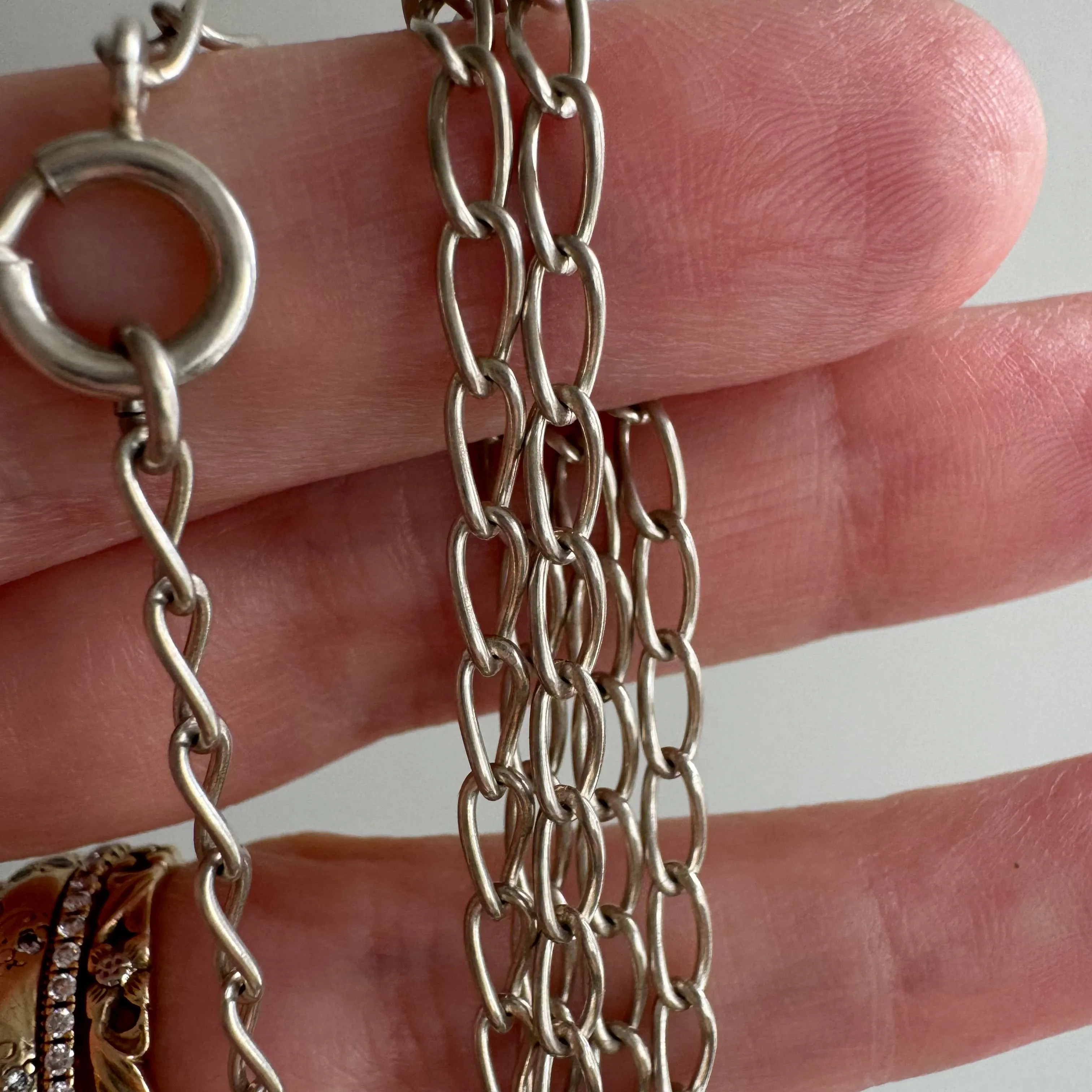 V I N T A G E // curvy curb / sterling silver curvy oval curb chain / 22.75, 6g