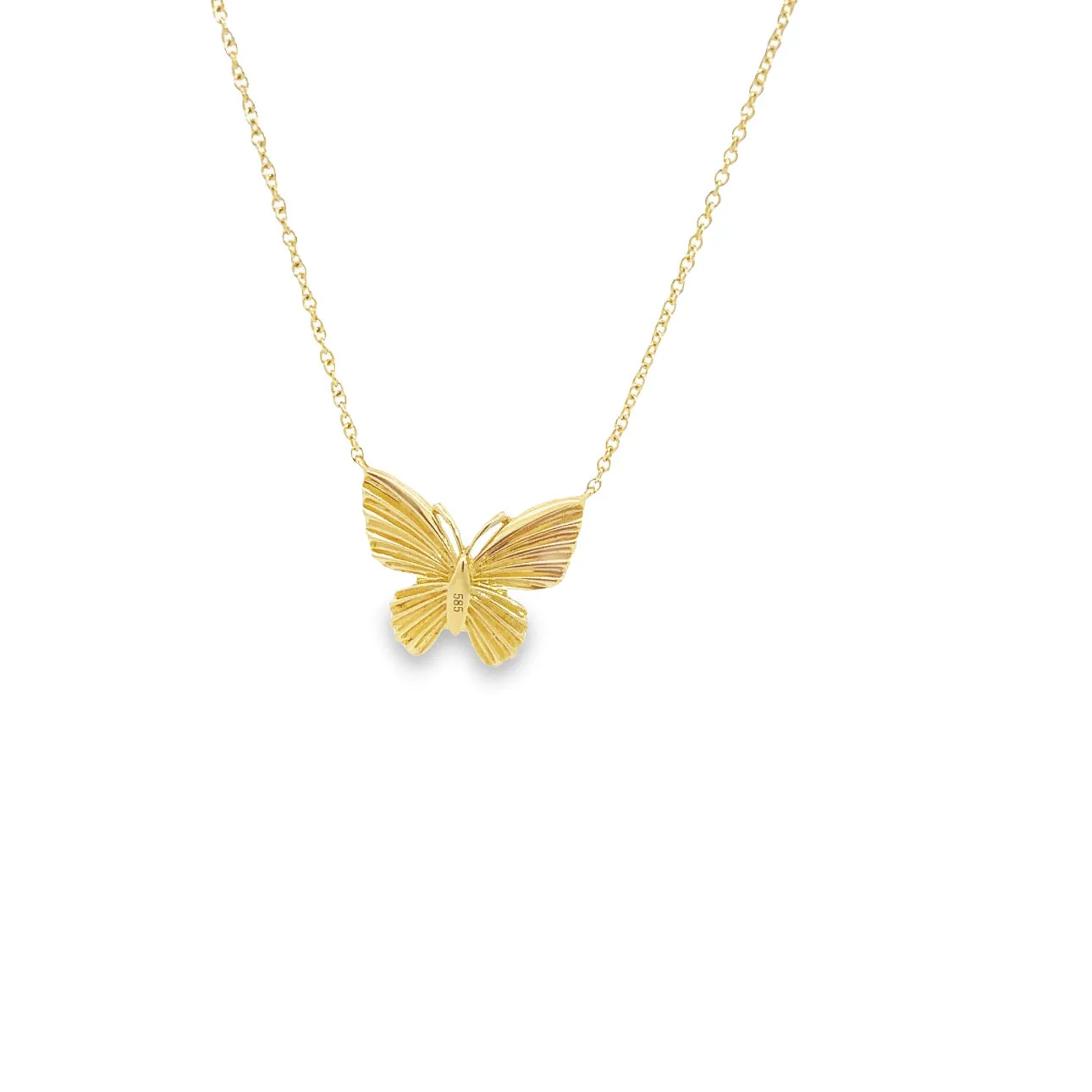 WD982 14kt Diamond Butterfly Necklace