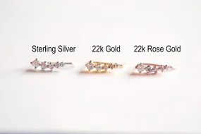 Wholesale CZ Diamond Ear Climbers, Ear Crawler Earrings, Minimalistic Jewelry, Crystal Ear Climbers, Earcuffs, Gold Ear Pins, Ear Climber Earrings